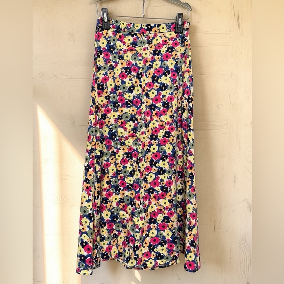 Armedangels Dresses & Skirts - Navy Floral Maxi Skirt with Pink & Yellow Blooms